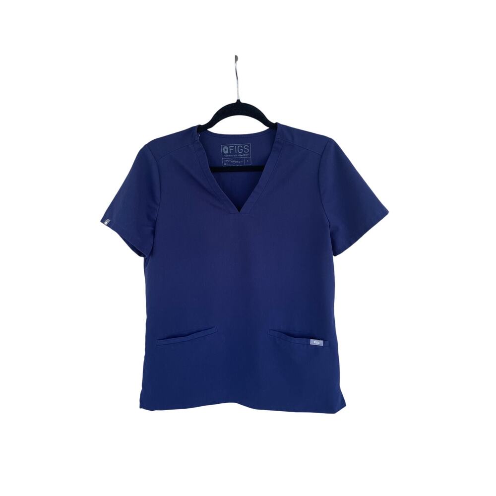 FIGS Scrub Top Women’s Small Navy Blue V-Neck Technical Collection FW1100